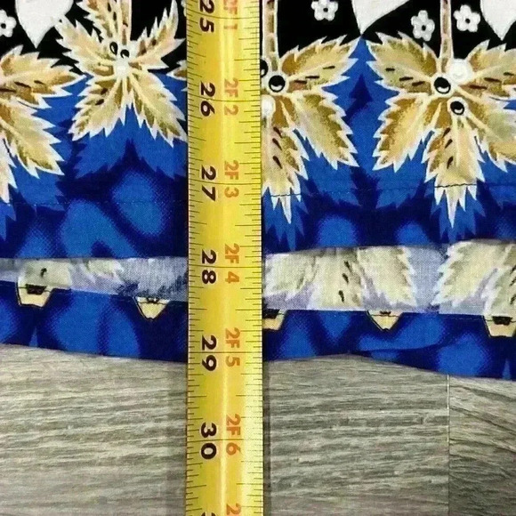 Aloha Hut Mens Hawaiian Button Up Short Sleeve Shirt Sz XL Blue - Mint EUC - Picture 7 of 14